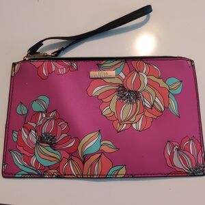 Pink Floral Clutch with Glossy Finish